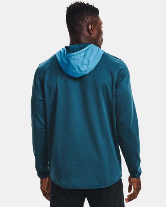 Herren Armour Fleece® Storm Hoodie mit ½ Zip, Blue, pdpMainDesktop image number 1